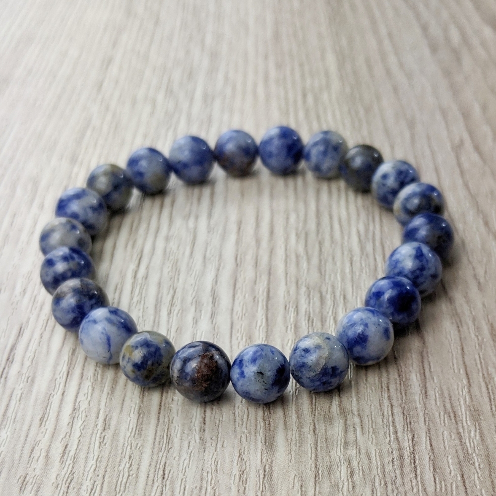 Sodalite 8mm Natural Gemstone Handmade Stretch Bracelet
